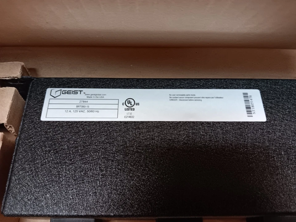 NEW GEIST RACKMOUNT POWER STRIP BRT060-15 DISTRIBUTION UNIT PDU 6 OUTLET RACK - Image 3 of 4
