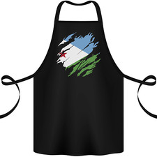 Torn Djibouti Flag Djiboutians Day Football Cotton Apron 100% Organic