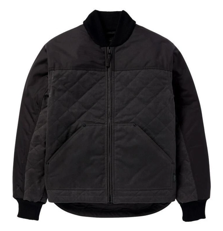 Filson Alcan Quilted Jacket New Cinder Waxed Cotton Cordura PrimaLoft Motorcycle