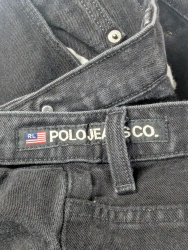 Polo Jeans Co. Pants Size W34 L32 Black 67 Loose Fit Straight Leg Relaxed Baggy - Picture 9 of 12