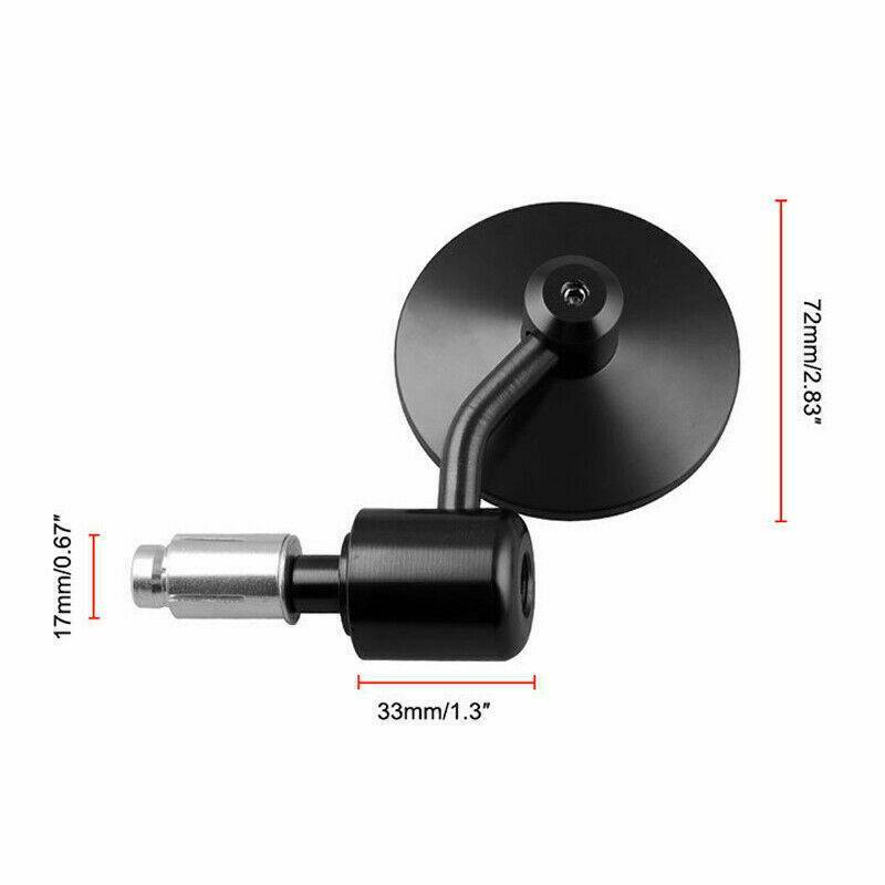 Motorcycle Handle Bar End Rear view Side Mirrors 7/8