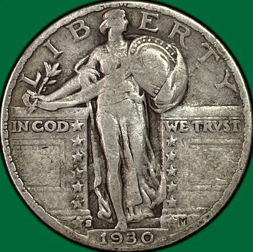 1930-S Standing Liberty Quarter Choice Very Fine VF+ Coin #38232