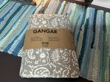 New IKEA GANGAR Tablecloth Cotton 59x59" Paisley Grey White NEW A34