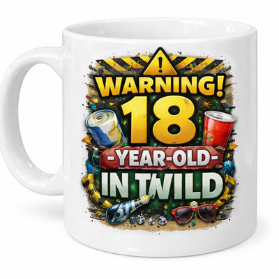 Warnung 18 Jahre alt in freier Wildbahn lustige Tasse 18. Geburtstag Geschenk Tasse