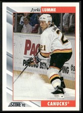1992-93 Score #318 Jyrki Lumme