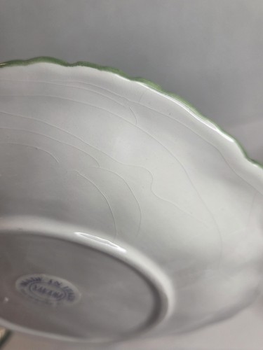 Set Of 6 Rare Vintage 70s Green Pottery Cabbage Leaf Italian Plate By VIETRI - Afbeelding 9 van 11
