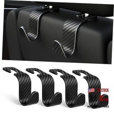 4-Pack Car Headrest Hooks Vehicle Storage Organizer for Purses Black Checkered