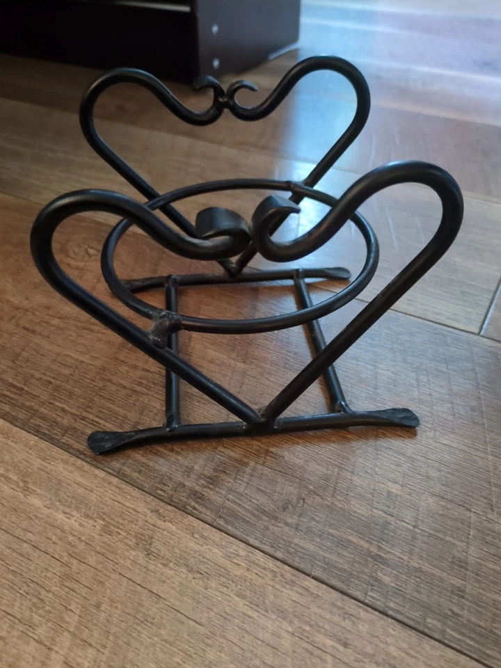 Candelabro mediano de hierro forjado vintage corazón negro tarro 5 pulgadas Foto 2 de 4