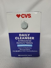 CVS Health Anti-Bacterial Denture Cleanser 90 Effervescent Tablets Exp 11/27