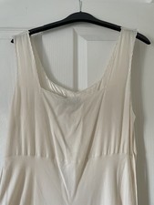 Rixo Carnation Embroidered Satin Maxi Dress Cream Size 14