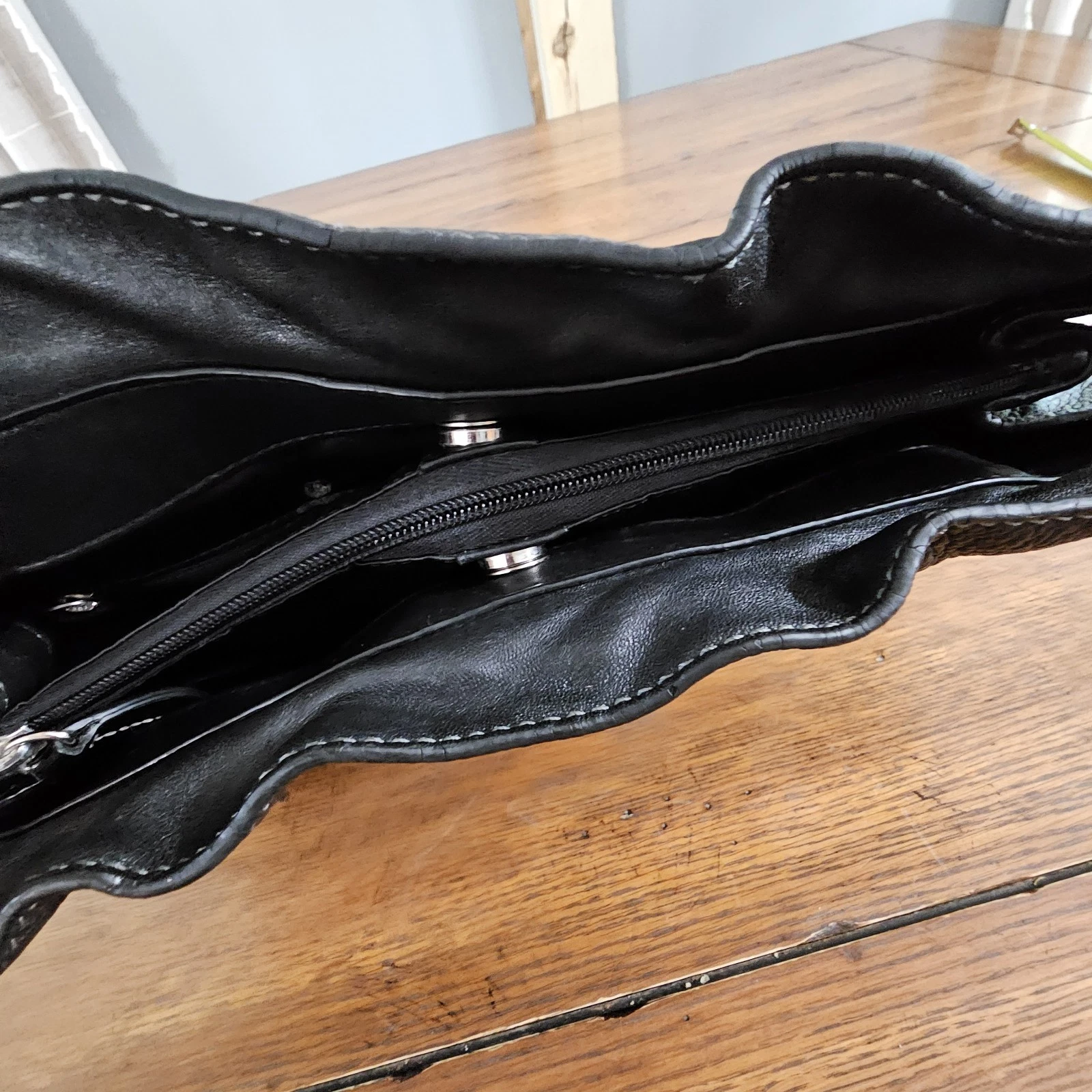 Borsa Coach vintage pelle nera ciottoli PENELOPE tracolla tasche organizer