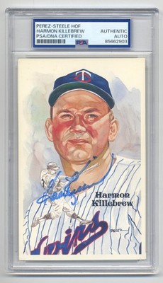 SPECIAL - HARMON KILLEBREW AUTOGRAPHED PEREZ STEELE POST CARD  PSA/DNA SLABBED