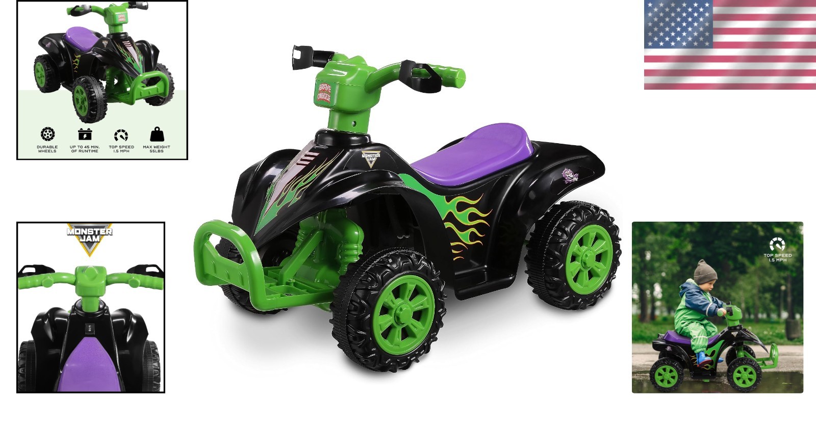Rechargeable Monster Jam ATV Quad - Slide 2