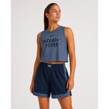 NIKE Indiana Fever WMBA Mesh Tank Top Womens L Blue Basketball Cropped Jersey