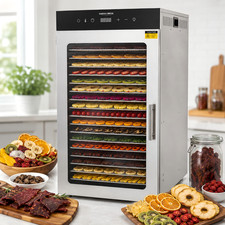 Hakka 20 Trays Food Dehydrator Stainless Steel Meat Fruit Jerky Dryer Blower