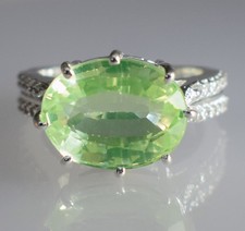 Tariff Free Olive Green Peridot 14.29 Ct Natural Oval Gems Certified Women Ring