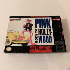 Pink Goes to Hollywood Pink Panther Nintendo SNES NTSC-U/C Manual CIB tested