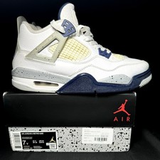 Size 7 - Nike Air Jordan 4 Retro GS Midnight Navy Men's Shoes - 408452 140