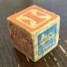 Wooden Alphabet  Letters Block Letter K - Colored Cube Wood Finish Block