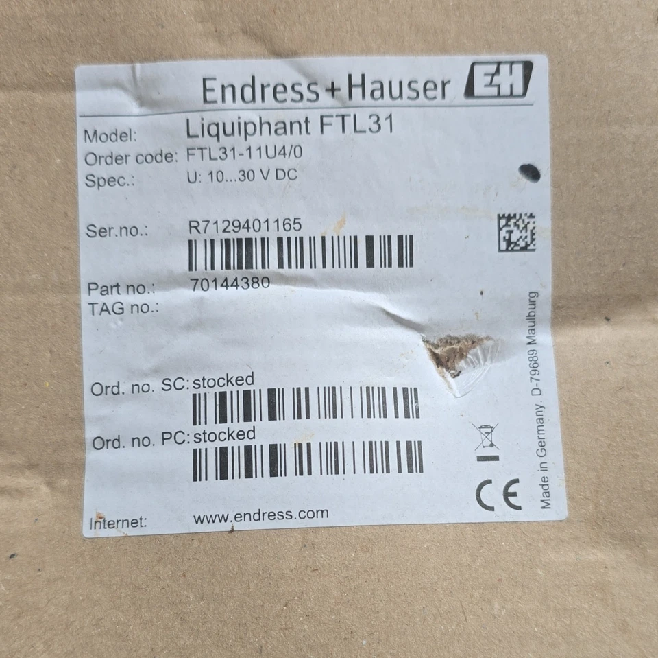 Interruptor de nivel de punto único sensor de CC Endress+Hauser Liquiphant FTL31-11U4/0 - Imagen 3 de 4