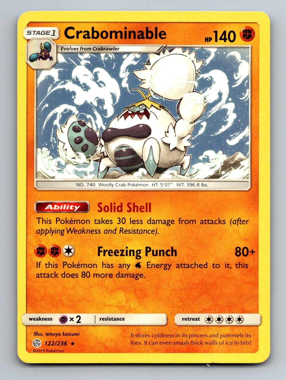 Crabominable 122/236 Rare Cosmic Eclipse Pokemon