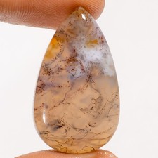 100 Natural Moss Agate Pear Shape Cabochon Gemstone 29.5 Ct 31X18X6 mm EE-51843