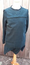 Oliver Bonas Dress Dark Green Needlecord Cotton Lined Uk Size 8 Charity Sale
