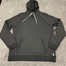 Rhone Heritage Hoodie Mens Large Black Heather Midweight Raglan Pullover NEW