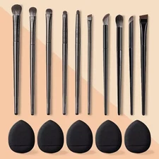 Soft Bristle Eyeshadow Brushes 10-Piece Set Eye Makeup Smudge Undercover Eyeline