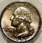 1957 P Washington Silver Quarter PCGS MS66+ Beautifully Toned