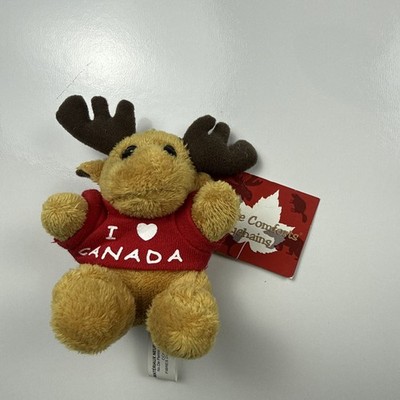 Canada Moose Plush Keychain I Love Canada Souvenir Stuffed Animal Toy