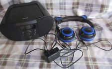 Portable CD Player Boombox Digital FM Radio ONN OND19AAA02 with Headphones