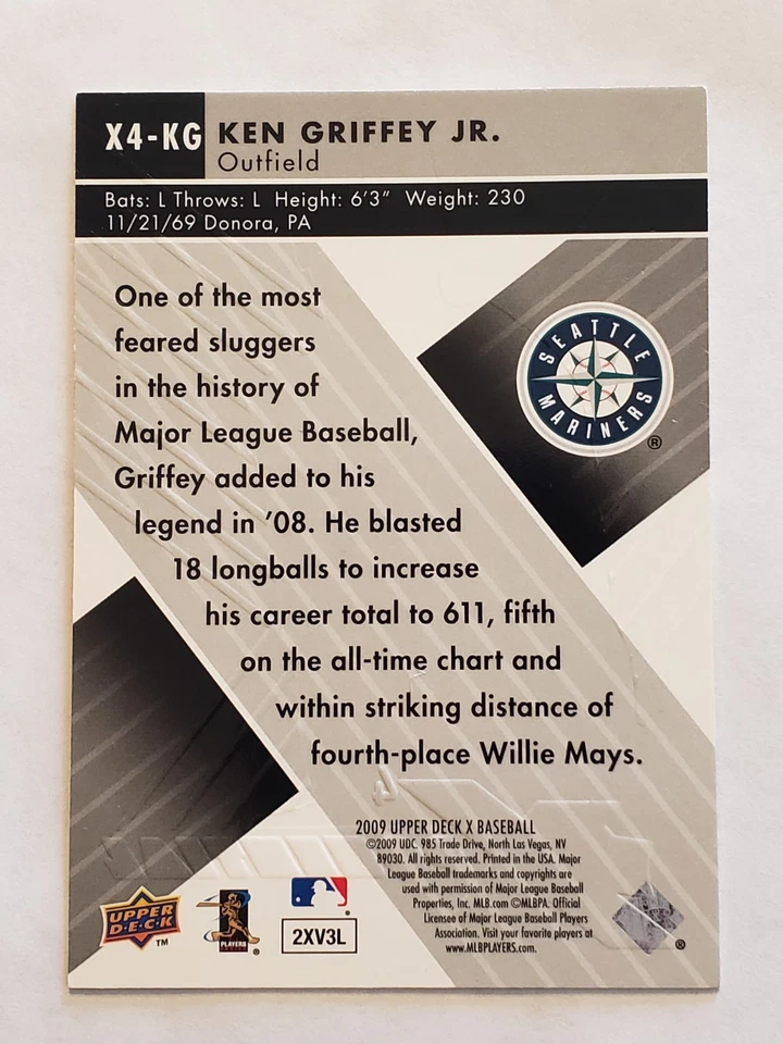 Ken Griffey Jr 2009 Upper Deck X Xponential 4 #X4-KG - Image 4 of 4