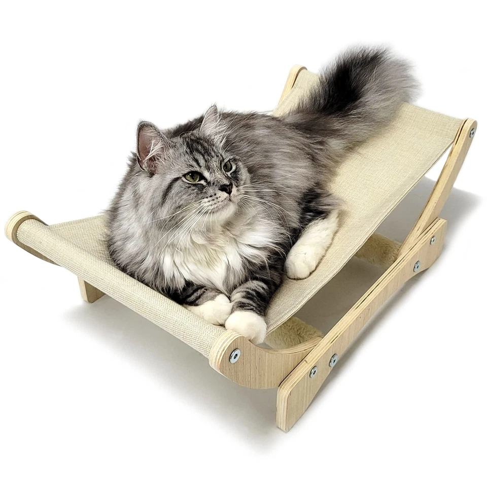 Sofá cama elevado con hamaca para gato HeyKitten 24 pulgadas con soporte resistente salón elevado... Foto 3 de 4