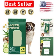 Eco-Friendly Extra Large Pet Wipes for Gentle Cleaning  Hydration - 60 Count