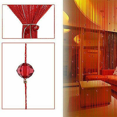 String Tassel Curtain Crystal Beads Window Panel Scarf Valances Divider Beaded 