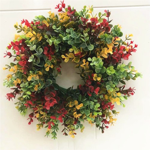 Autumn Theme Wreaths Eucalyptus Hanging Flower Garland Front Door Decor Ornament - Picture 3 of 12