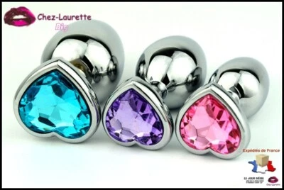 CHEZ-LAURETTE Plug Anal Bijou Intime Sexe Toy RoseBud Coeur Femme Homme Taille L