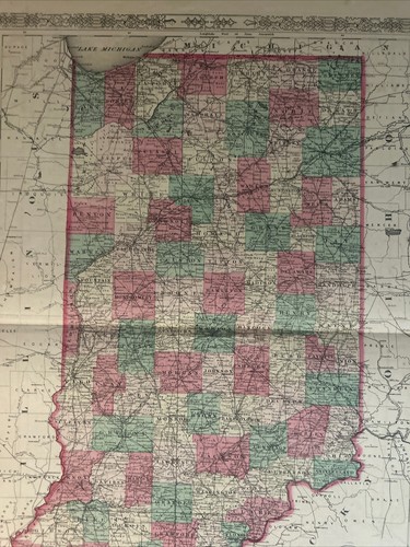 JOHNSON'S; incisione 1864,STATI UNITI ; INDIANA - Picture 3 of 7