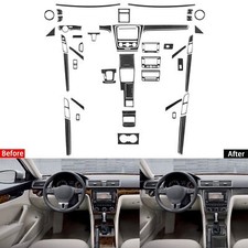 Kits de embellecedor de cubierta interior completa de fibra de carbono real de 70 piezas para VW Passat NMS B7 12-19