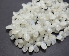 AAA Natural Rainbow Moonstone Faceted Teardrop Flat Gemstone Beads PGS01