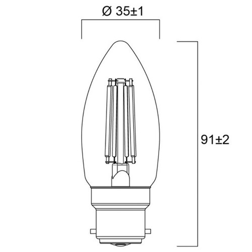 LED Filament Candle 4.5W B22d clear dim SLI - Picture 2 of 2