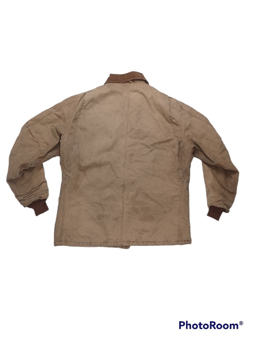 CARHARTT Vtg Brown Duck Canvas Arctic Quilted Chore Coat JACKET