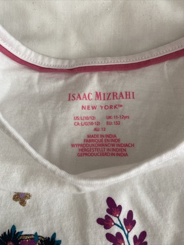 Isaac Mizrahi Kids Girls Cute Fairy Lace Hem Top & Floral Pants White M(10/12) - Picture 3 of 10