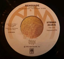 Styx RENEGADE/SING FOR THE DAY A&M 2110-S