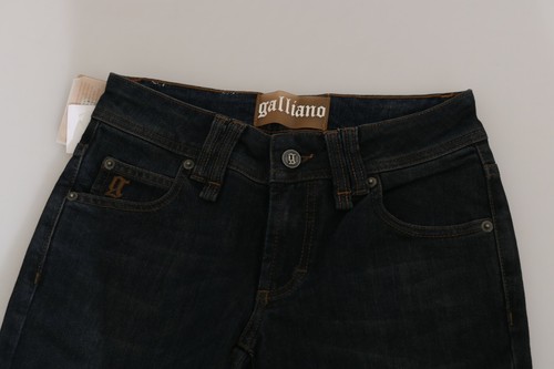 GALLIANO Jeans Blue Mid Waist Straight Casual Women Denim Pants s. W26 RRP $350 - Picture 5 of 9