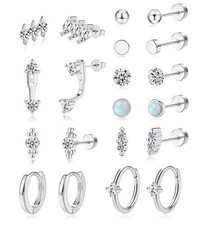 Surgical Steel Flat Back Earrings for Women Trendy,20G Flat Back Stud Earring...