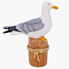 Seagull on Harbor Pilling Sea Bird figurine