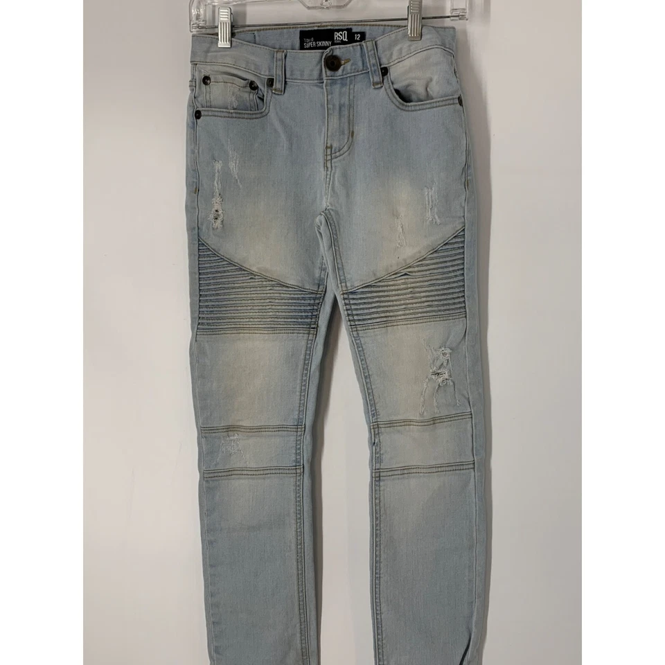 男孩青少年 RSQ Tokyo 超紧身酸洗牛仔裤 12 5707 码 — 第 2/4 张图片