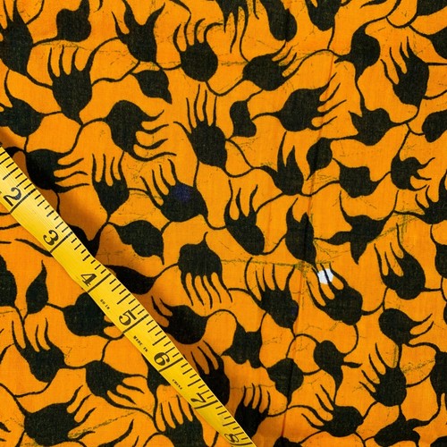 Africa Batik Fabric Orange Black Guranted Super Quality Chemitex African Gold - Picture 8 of 11